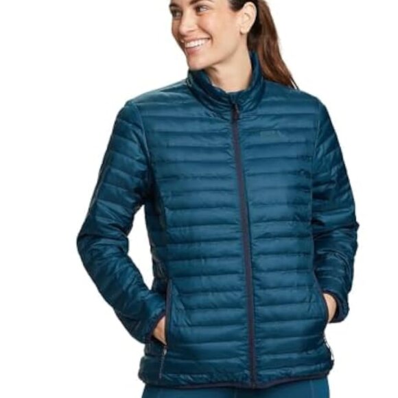 Eddie Bauer Women's Microlight Down Jacket, Size S, Color: Peacock - Picture 1 of 10